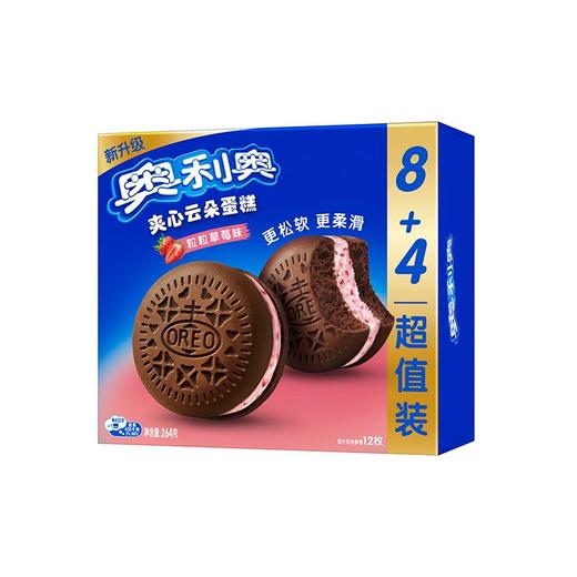 奥利奥 夹心云朵蛋糕粒粒草莓味 264g（12枚）/盒 商品图0