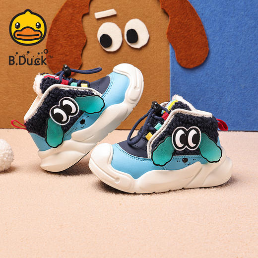 B.Duck小黄鸭童鞋冬季加绒保暖运动鞋24-30码 B5686861 商品图3