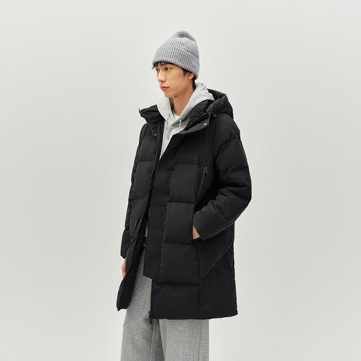 森马羽绒服男冬季90绒子防风三防2025新款户外长款连帽面包服保暖 商品图2