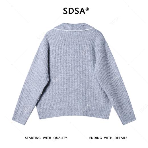 72507SDSA男士秋冬新款痞帅男装潮牌简约小V翻领毛衣慵懒风套头针织衫 商品图5