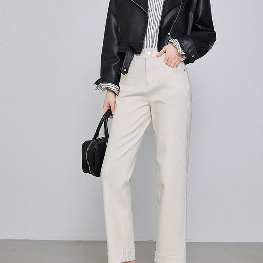 「高货rg」全新升级【铂金会员165/天猫219/差价54】(01230)洛诗琳新款四面弹牛仔裤女2025秋冬后松紧高腰直筒九分裤 商品图0