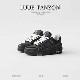 XX38-MKG08 37码驴家 Trainer 牛仔布 圆头系带 平跟 低帮 板鞋 男女同款 黑色