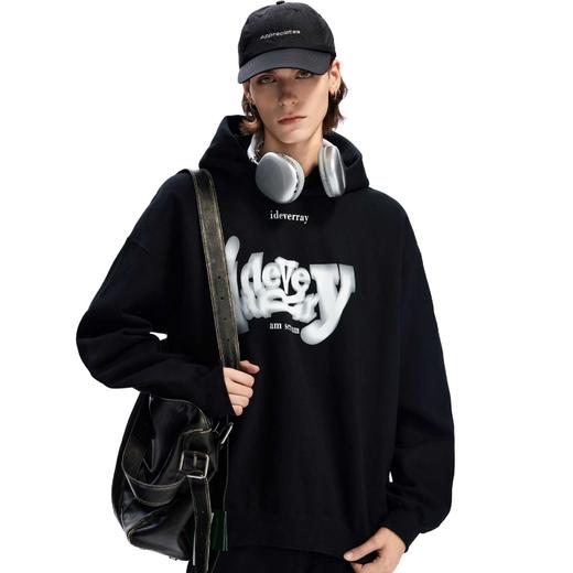 明星同款IDEVERRAY秋冬logo印花连帽卫衣男款美式情侣帽衫上衣女 商品图3
