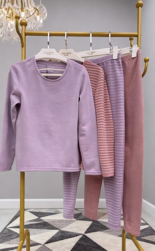 鹅绒茶树精油蓄热保暖衣圆领套装16335237 商品图7