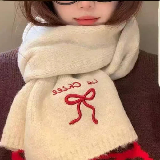 【百搭氛围感❗️舒适锁温】可爱蝴蝶结围巾冬季女2025新款氛围感灰色小巧保暖护颈针织围脖冬。ja 商品图6