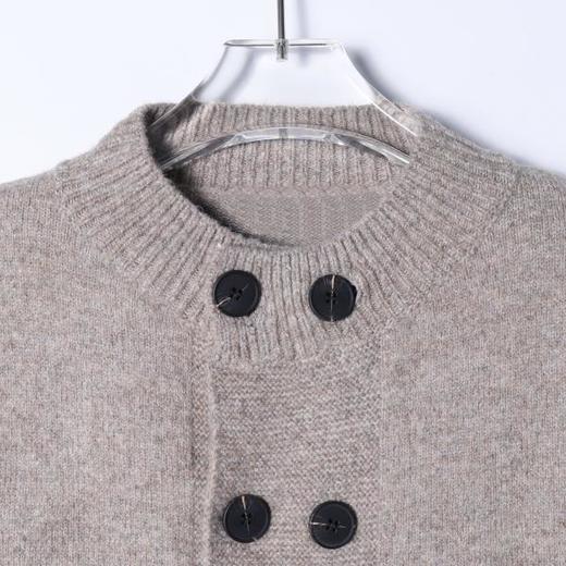 2760SDSA男士秋冬新款痞帅男装复古双排扣立领开衫毛衣简约针织衫百搭 商品图2