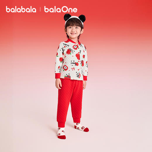 【balaOne】巴拉巴拉童装儿童内衣套装男女童2025新款春夹棉睡衣 商品图2