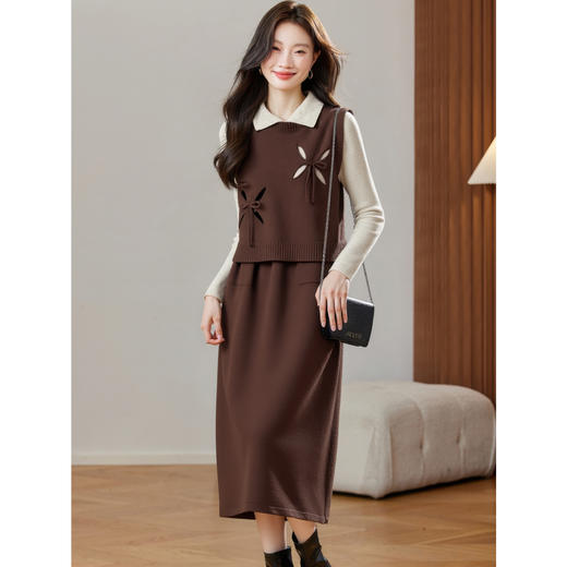 XFY-3177秋冬新款针织马甲叠穿显瘦连衣裙女2025新款显瘦高级感内搭毛衣 商品图2