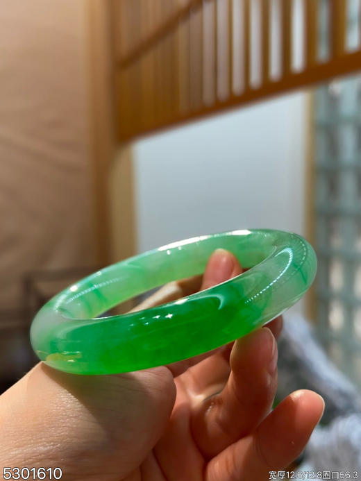 粗圆条艳绿手镯【5301610】圈口56.3~具体价格微信咨询 商品图2