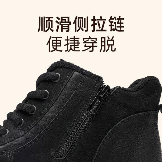 信诺真皮妈妈鞋厚底高帮皮鞋女2025冬季新款中老年加绒保暖棉鞋子5M312-3D 商品图2