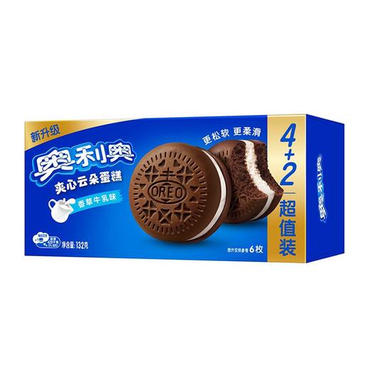 奥利奥 夹心云朵蛋糕香草牛乳味 132g（6枚）/盒 商品图0