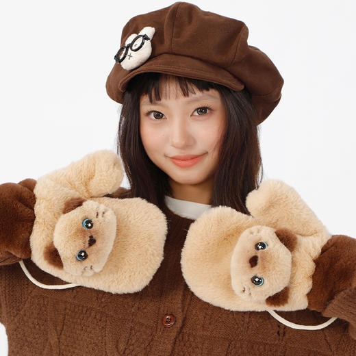 暹罗猫毛绒可挂脖女包套手套纪念日百货门店同款164944833 商品图0