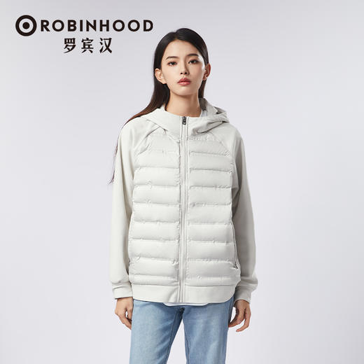罗宾汉官方旗舰店薄荷曼波休闲时尚保暖连帽女款轻薄鹅绒羽绒服★ 商品图2