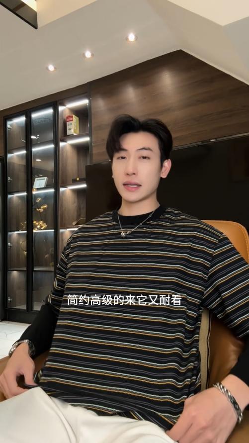 T4929SDSA秋冬新款痞帅男装韩系撞色条纹圆领假两件长袖T恤休闲上衣 商品图0