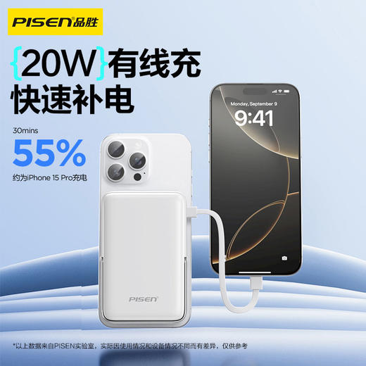 品胜 20W磁吸无线快充电宝10000毫安  带支架 支持20W磁吸充电移动电源 商品图3