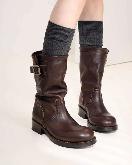 现货 THS-限时 P家 西部复古骑士靴 时尚软质马丁靴 2色 BZ1269 商品图3