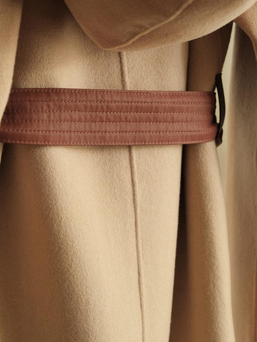 【只可换码，不退货】GY31-驴家奶茶色大花长款秋冬经典款羊毛大衣（SZX*MM） 商品图10