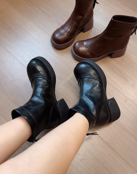 品牌订单100%进口羊皮裸靴通勤休闲百搭 商品图2