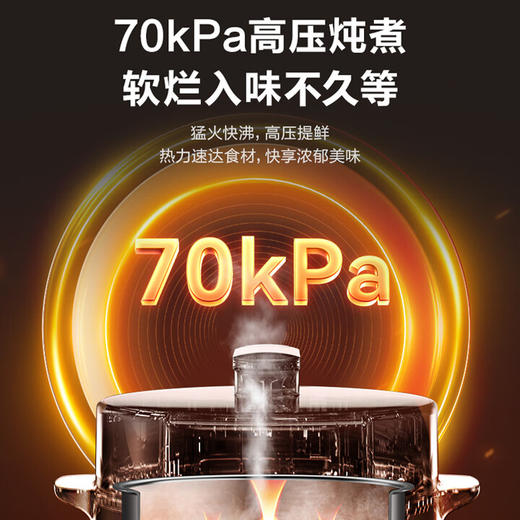 苏泊尔电压力锅50YC18(510692)全自动智能预约5L触控面板家用煲汤易清洁双球釜内胆压力锅电饭煲高压锅3-6人 0涂层厚底钢釜/ 5L 商品图7