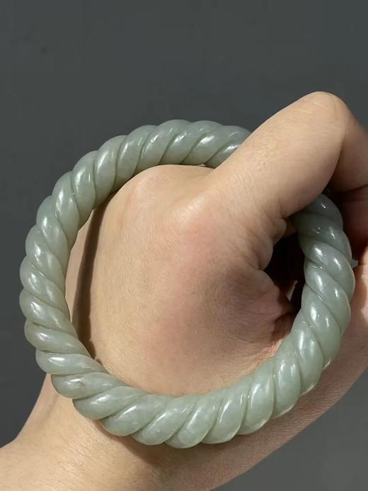 和田白玉绞绳纹手镯，顺丰包邮 商品图11