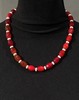 鲜红玛瑙菱格面橄榄珠项链与耳坠套组，顺丰包邮 商品缩略图3