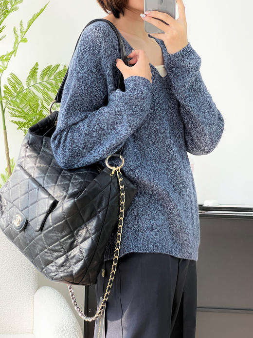 会员福利【山羊绒/羊驼毛】拉夏贝尔/La Chapelle软糯舒适亲肤~绵羊毛/莱赛尔！高品质V领针织毛衣 商品图9