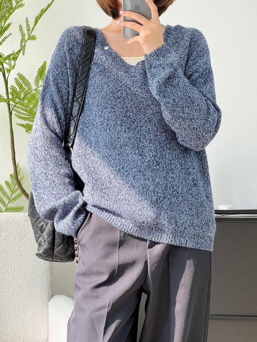 会员福利【山羊绒/羊驼毛】拉夏贝尔/La Chapelle软糯舒适亲肤~绵羊毛/莱赛尔！高品质V领针织毛衣 商品图10