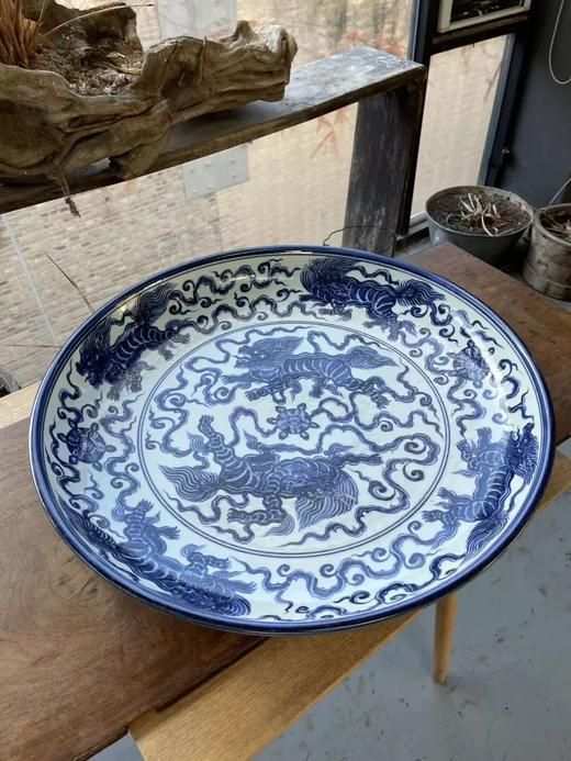 青花绘瑞狮戏绣球纹大盘，顺丰包邮 商品图11