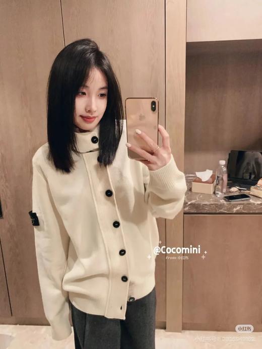 STD石*岛 秋冬罗盘徽章袖标半高领羊毛针织开衫外套 商品图2