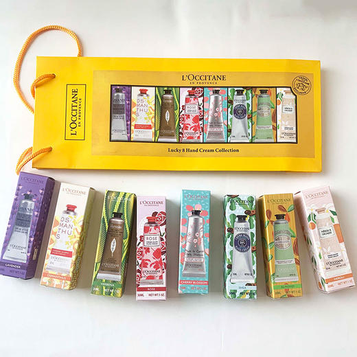 L’OCCITANE/欧舒丹 经典护手霜八件套30ML*8支（薰衣草+乳木果+甜扁桃+玫瑰+橙花+云中月桂+樱花+马鞭草）配礼袋 商品图5