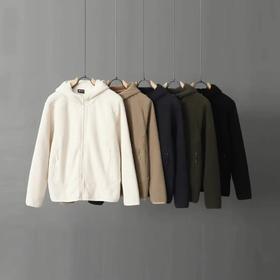 日单摇粒绒复合羊羔绒连帽夹克加绒加厚外套