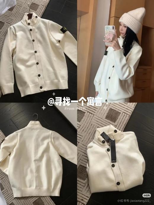 STD石*岛 秋冬罗盘徽章袖标半高领羊毛针织开衫外套 商品图0