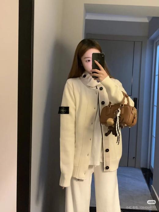 STD石*岛 秋冬罗盘徽章袖标半高领羊毛针织开衫外套 商品图4