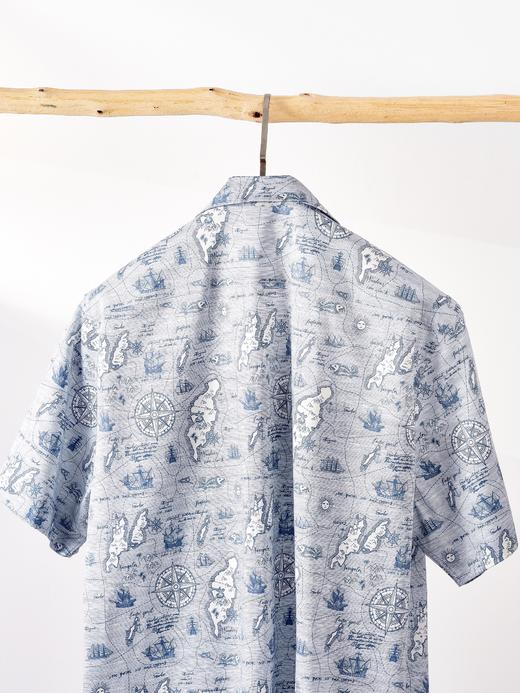 AhhhCotton 80支单股纬向弹力西西里印花古巴领衬衫 商品图2