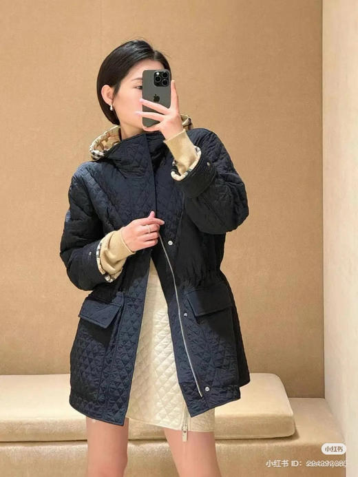 112-4 渠道圆正 BB新款parka棉服外套 可收纳连帽 可抽拉松紧腰 科技面料 优雅有型 我穿L码宽松效果 商品图4