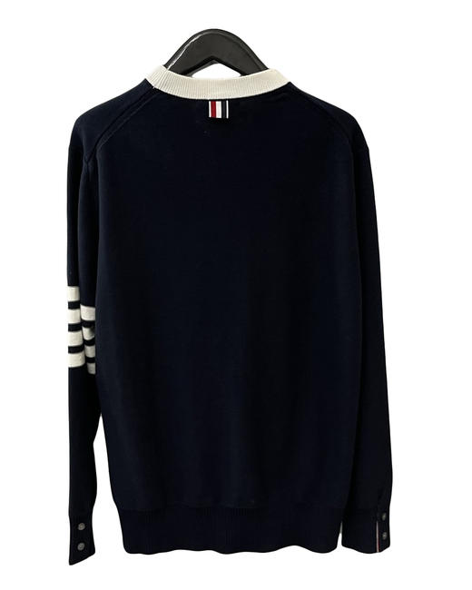 中性款纯棉嵌花针织衫毛衣he022 商品图1