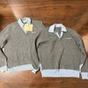 D110227羊毛混纺莫兰迪polo领拼色假两件长袖毛衣 商品缩略图0