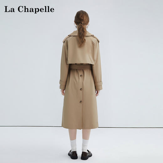 拉夏贝尔/La Chapelle无袖翻领连衣裙短款外搭风衣套装女高级感时尚小众 商品图2