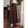 鹿向南「布拉格书店」高腰咖色半身裙女秋新款垂感显瘦长款百褶裙 商品缩略图0