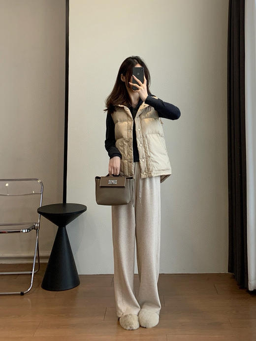 人字纹羊毛裤 商品图0