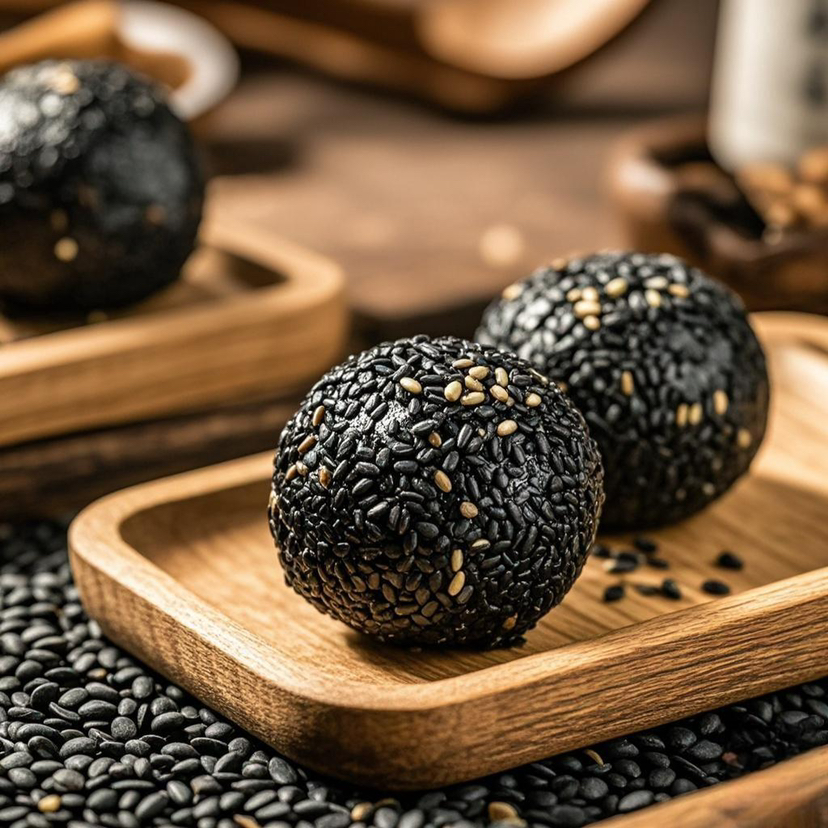 黑芝麻丸，精选优质黑芝麻，每一口都充满了浓郁的芝麻香