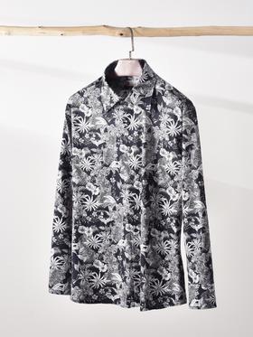 AhhhCotton 80支单股纬向弹力野影印花意式工艺衬衫