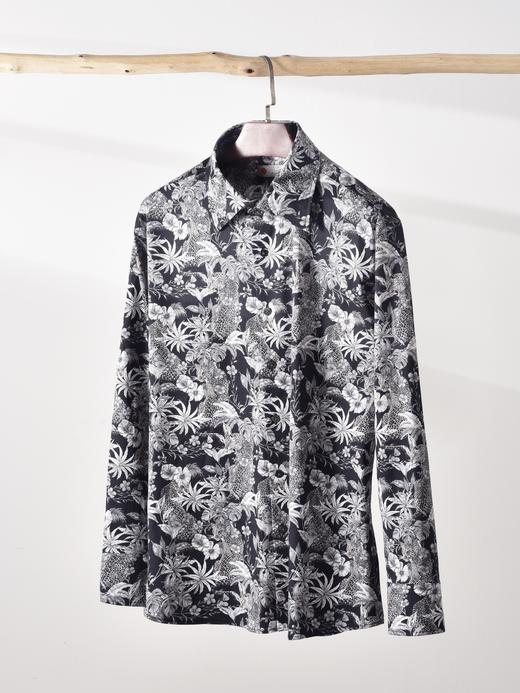 AhhhCotton 80支单股纬向弹力野影印花意式工艺衬衫 商品图0