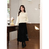 鹿向南「乌梅子酱」黑色复古丝绒半身裙女秋冬新款小个子高腰长裙 商品缩略图2