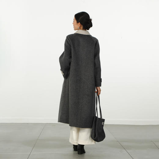 极简带包撞色羊毛大衣-纪念日百货门店同款166493853 商品图2