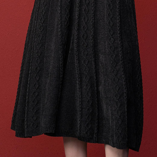 【林栖设计小店】毛织连衣裙优雅百搭修身2025秋冬新款长裙女1954052 商品图3