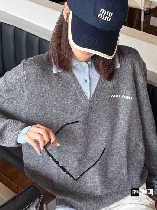 D110227羊毛混纺莫兰迪polo领拼色假两件长袖毛衣 商品图12