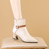 【预售5天】秋冬新款短靴女时尚拼色尖头显瘦马丁靴加绒舒适百搭短筒单靴JLD&8866 商品缩略图0