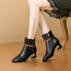 【预售5天】秋冬新款短靴女时尚拼色尖头显瘦马丁靴加绒舒适百搭短筒单靴JLD&8866 商品缩略图3