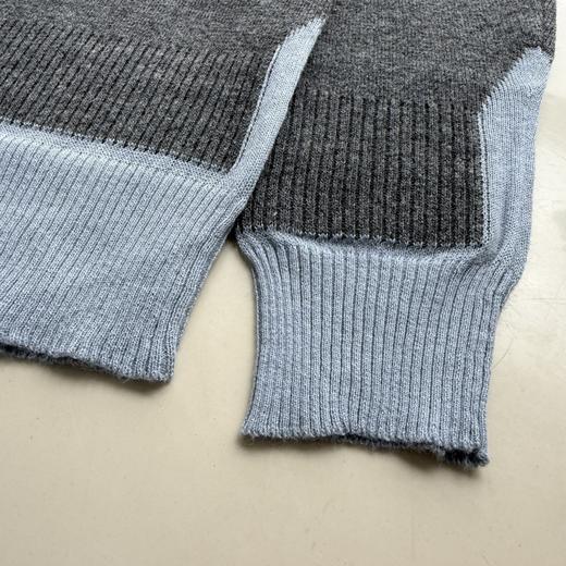 D110227羊毛混纺莫兰迪polo领拼色假两件长袖毛衣 商品图6